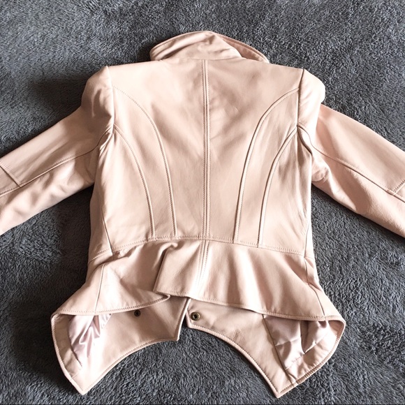 NEW Blush Pink Leather Jacket GILI - Picture 8 of 16